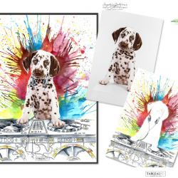 DJ dog, illustration sur photo de chien