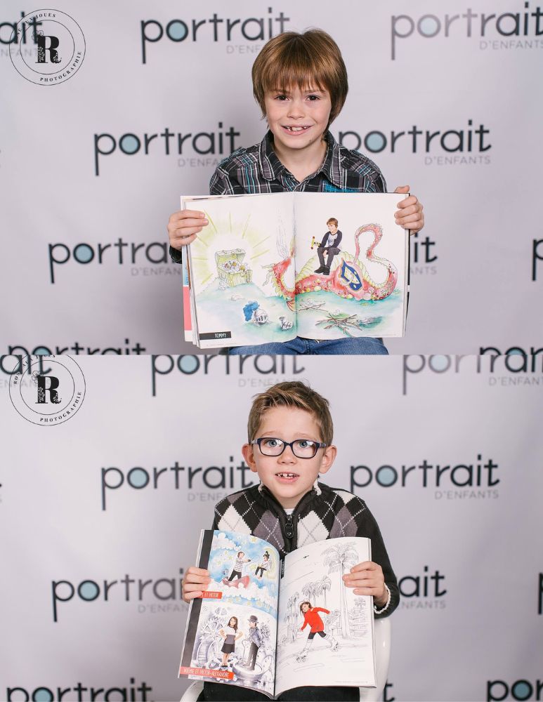 Aurelie francois artiste de TABLEAU-ÏD pour le lancement du magazin portrait d'enfants a montreal, photo personnalisé, portrait dessiné
