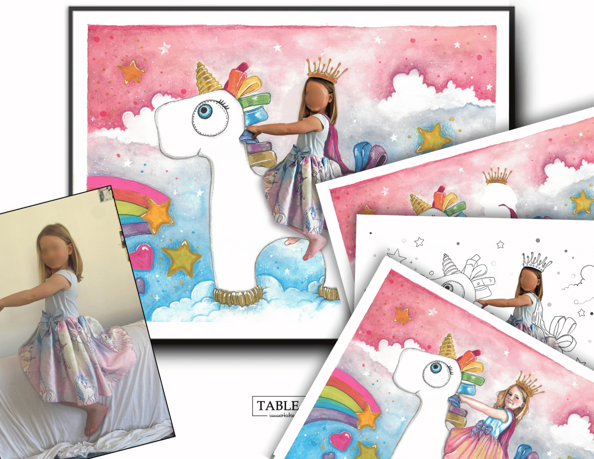 russie irina illustration sur photo licorne les tronche tableau-ïd photo personnalisé a colorier