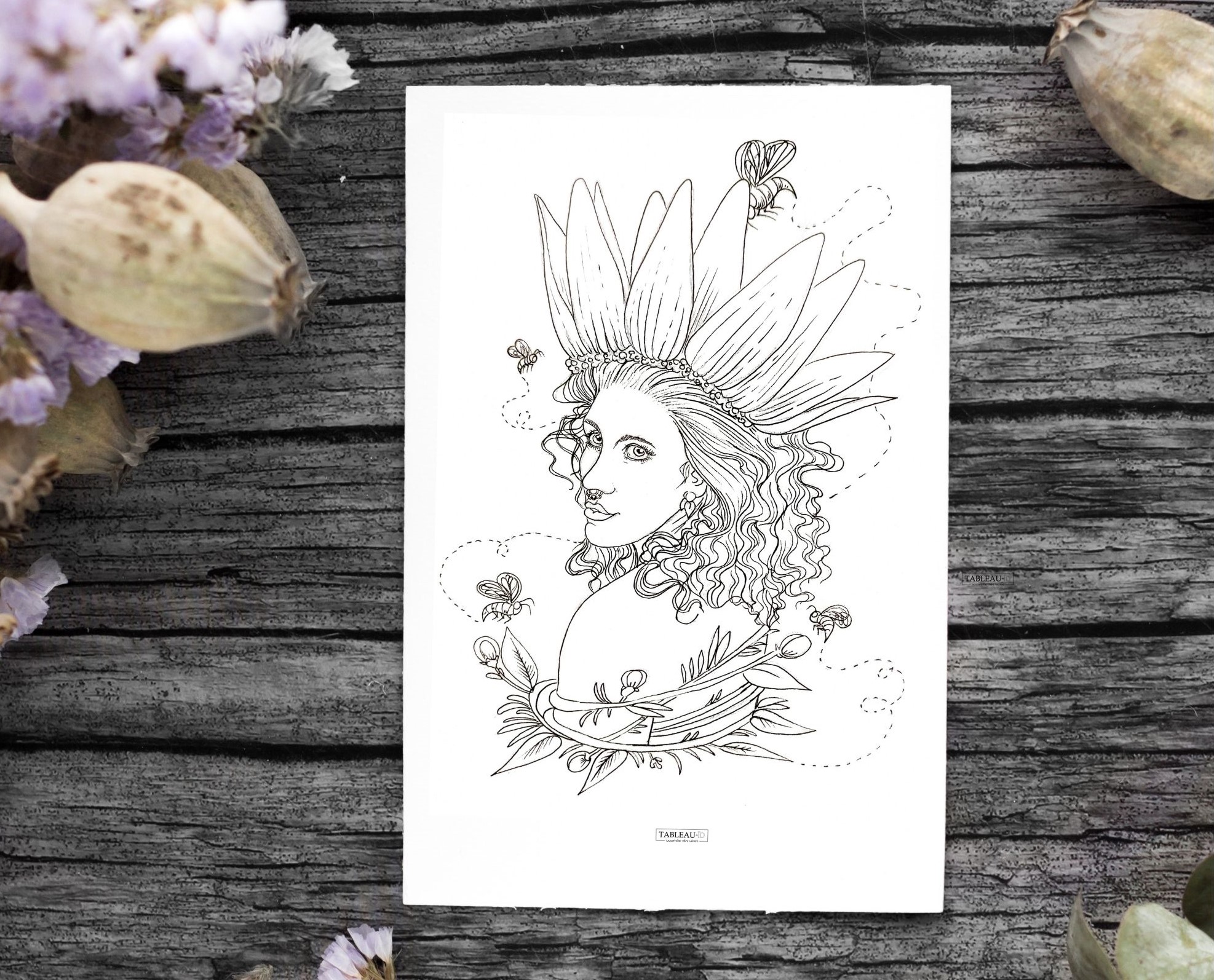tableauid coloriage maman fleur