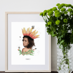 portrait photo personnalisé avec un dessin, aquarelle, tableau-ïd, dessin, corpo
